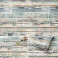 Arthome 17''x120'' Blue Rustic Wood Paper Self-Adhesive Removable Peel and by ArthomeWALLDECOR