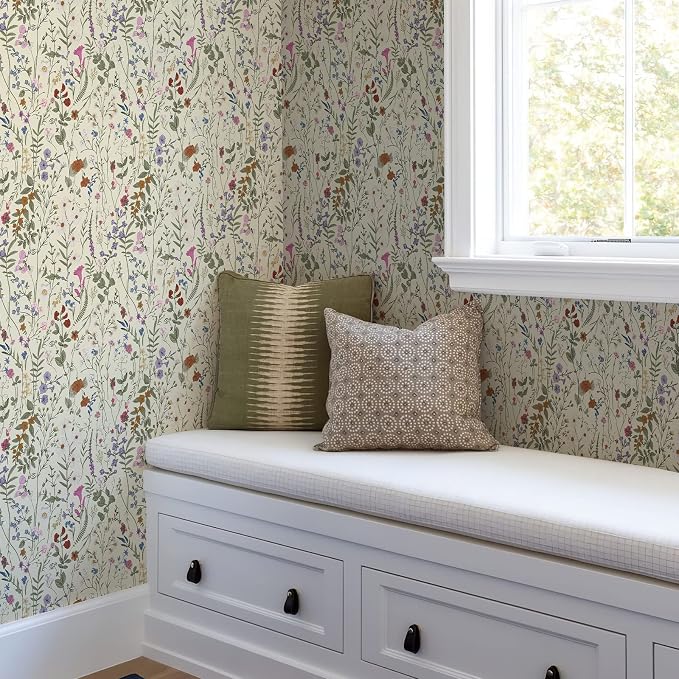JiffDiff Floral Wallpaper Peel and Stick- 1181" x 17.3" Farm Floral Wall Paper - Image 5