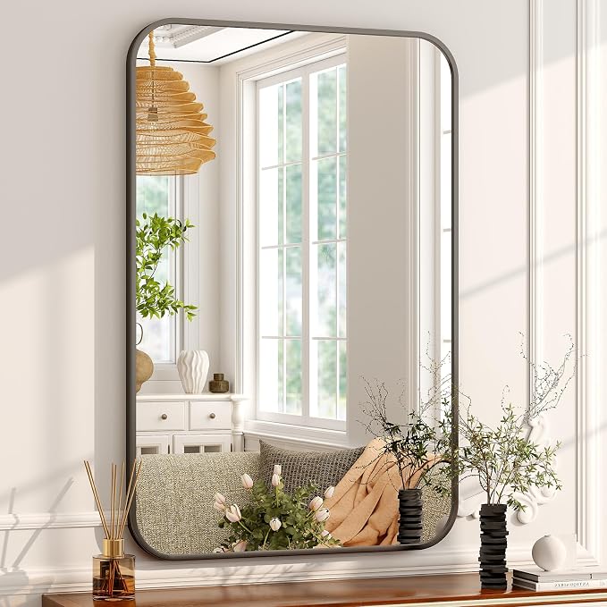 Easly 20 x 28 Inch Bathroom Mirror, Rounded Rectangular Vanity Mirror - Image 2
