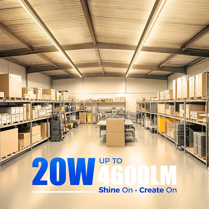 Barrina 6 Pack LED T5 Integrated Single Fixture, Utility Shop Lights, Ceiling - Image 3