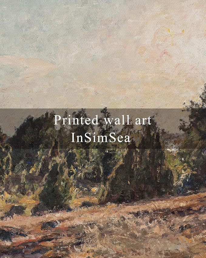 InSimSea Framed Canvas Wall Art, Vintage Pine Landscape Art - Image 7
