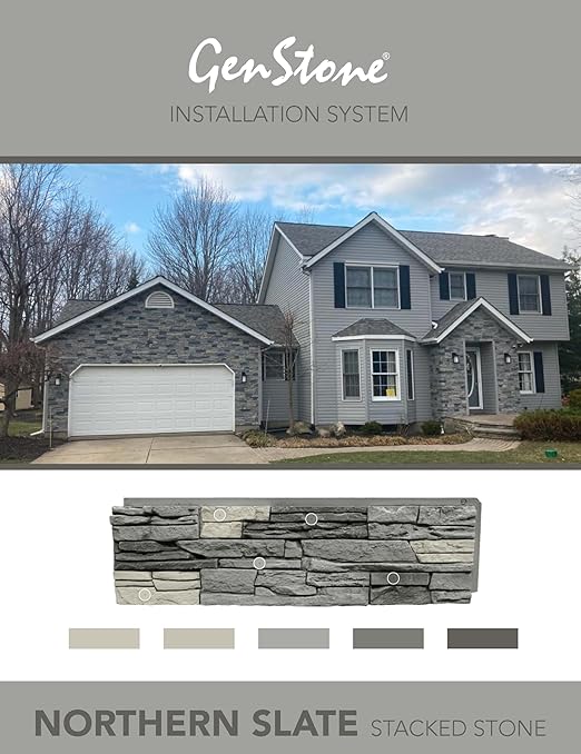 GenStone Faux Stacked Stone Panel 41" x 11.25" in Northern Slate Color - Image 5