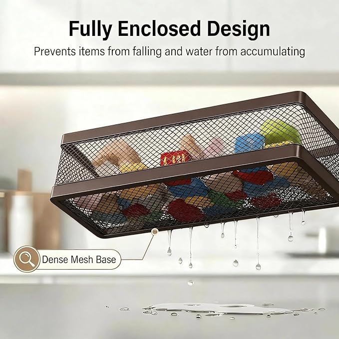 PUSDON 16.5-Inch Extra Long Slim Mesh Shower Caddy, Wall Mounted Bathroom - Image 5