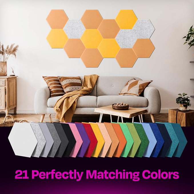 Acoustic Panels 12-Pack Soundproof Wall Panels 14"X12.1"X0.4" Sound Panels High - Image 5