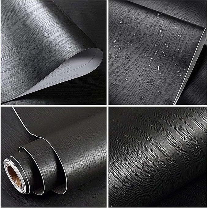 practicalWs Black Wood Contact Paper 17.7'' x 787.4'' Peel and Stick Wood - Image 7