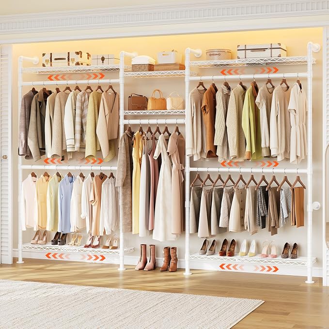 ONBRILL H3 Plus Expandable Wall Mounted Closet System, 5.7FT-8.2FT Closet by ONBRILL