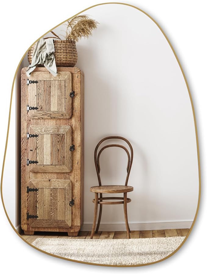 PERFNIQUE Irregular Wall Mirror Asymmetrical Mirror, Decorative Modern Boho - Image 9