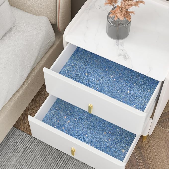 CHIHUT Holographic Blue Glitter Wallpaper 15.7''x100'' Sparkly Iridescent - Image 4