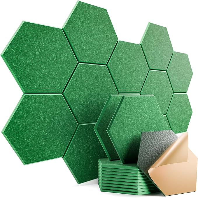 12 Pack Self-Adhesive Acoustic Panels 12" X 10" X 0.4" by Dailycooper
