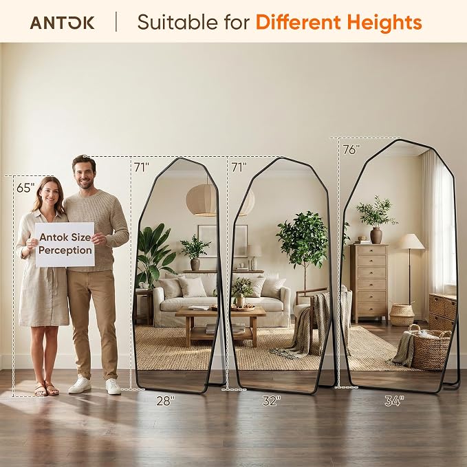 Antok Full Length Mirror, Free Standing Wall Mounted or Leaning Full Body Mirror - Image 2