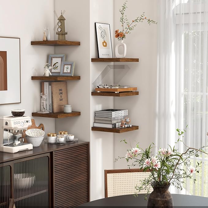 Square Floating Shelves for Wall 8"W x 8"D x 1.2"H, Small Engineered Wood Wall - Image 5