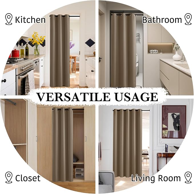 RYB HOME 100% Blackout Door Curtain - Image 5