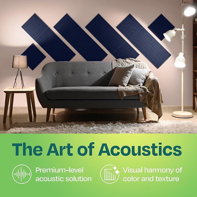 Acoustic Panels 12-Pack Soundproof Wall Panels 12"x12"x0.4" Decorative Sound - Image 2