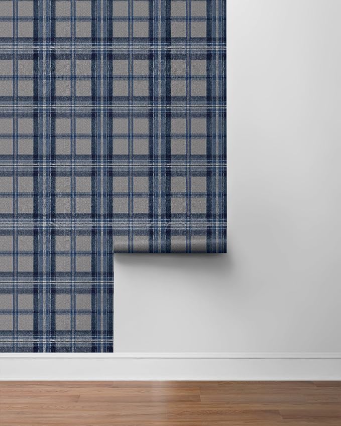 NextWall Harry & Grace Herringbone Plaid Premium Matte Non-Woven Peel and Stick - Image 6