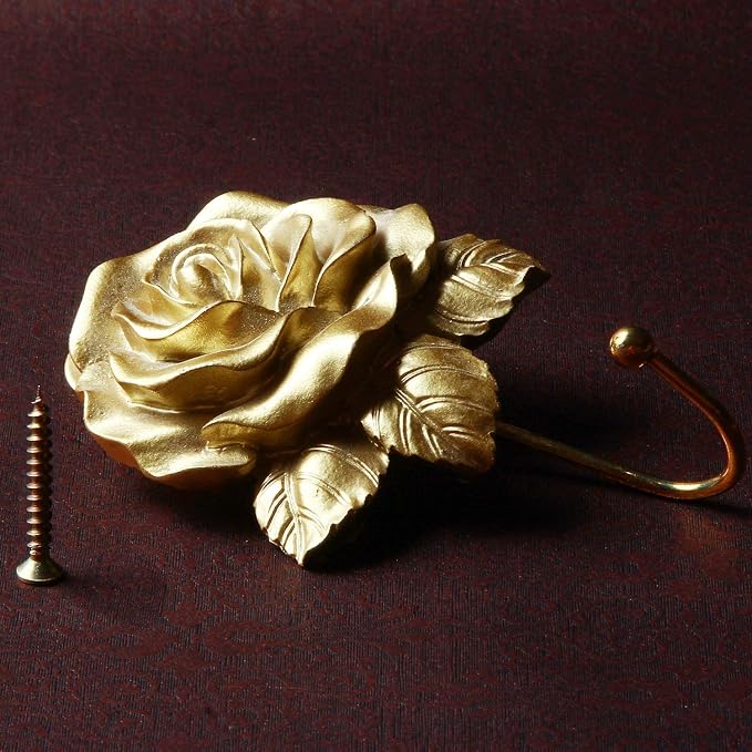 Gold Decorative Wall Hooks for Hanging, Cute Resin Flower Bow Coat Hooks - Image 7