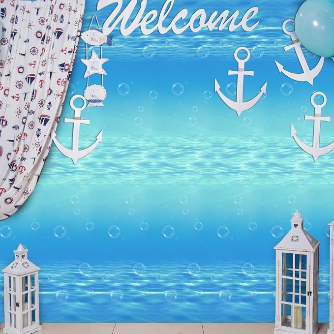 Kochorie 54 Inch x 200 Ft Ocean Waves Plastic Tablecloth Roll in Slide Cutter - Image 5