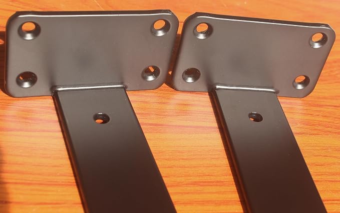 2 Pack - 11 inch Black Hidden L Shelf Bracket Iron Floating Shelf Brackets - Image 2
