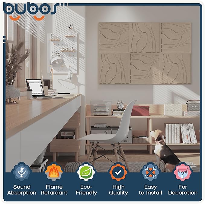 BUBOS Art Acoustic Wall Panels 6 Pack - Image 3