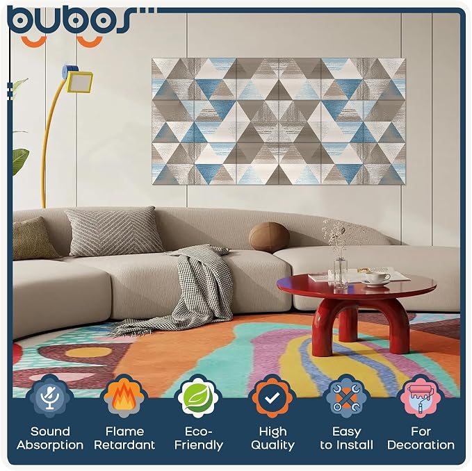 BUBOS 18 Pack Art Acoustic Panels Soundproof Wall Panel, 11.8X11.8 Inches Sound - Image 3