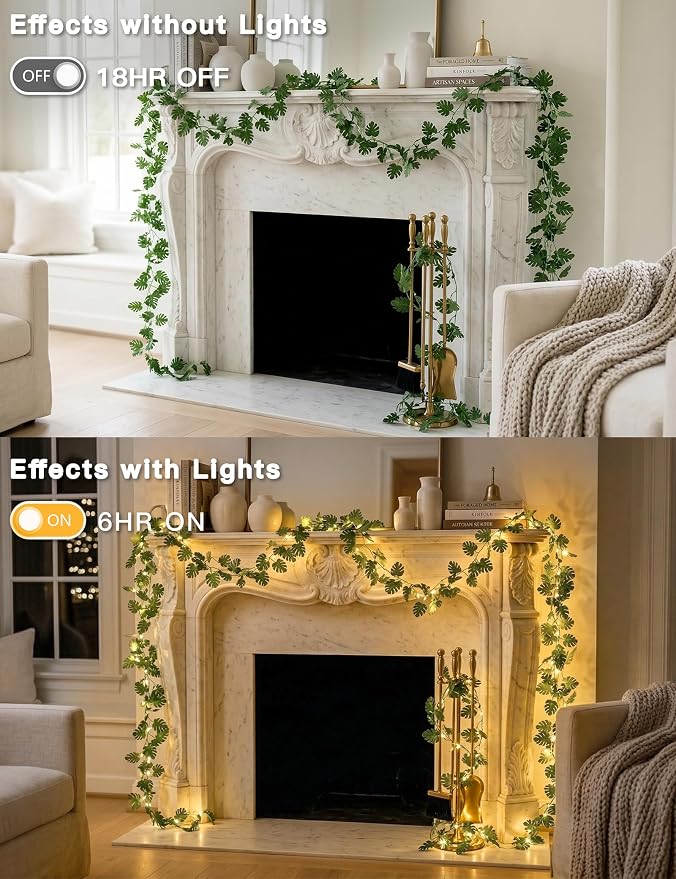 suddus Vines with Fairy Lights Battery & USB Powered Operated, 33ft 100 LED - Image 6