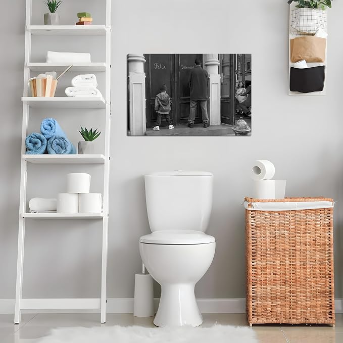 Funny Bathroom Wall Decor Black and White Wall Art - Image 8