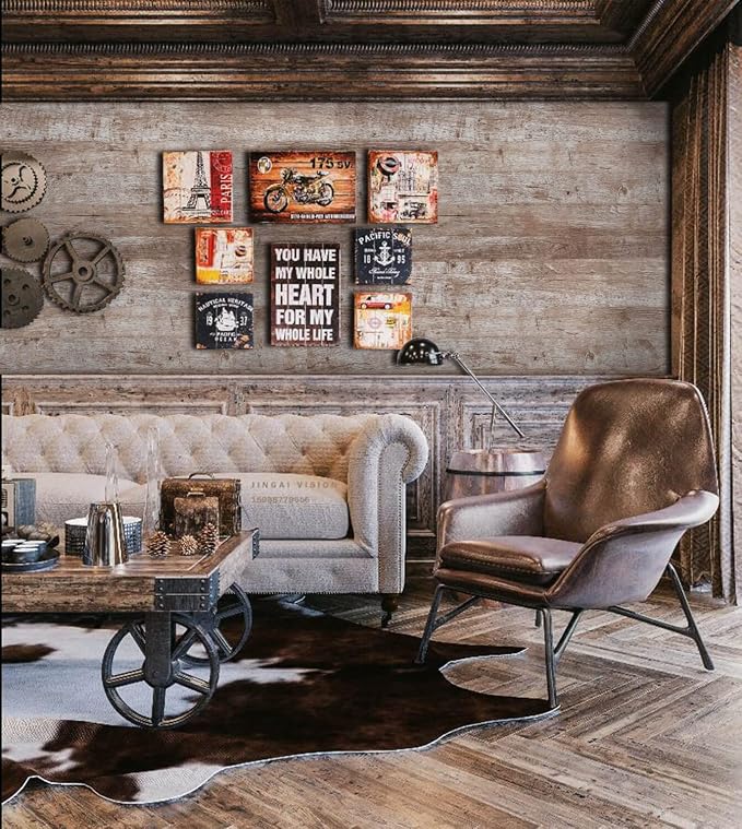 Dimoon 236"x17.7'' Wood Contact Paper Brown Grey Dark Wood Wallpaper Gray Brown - Image 4