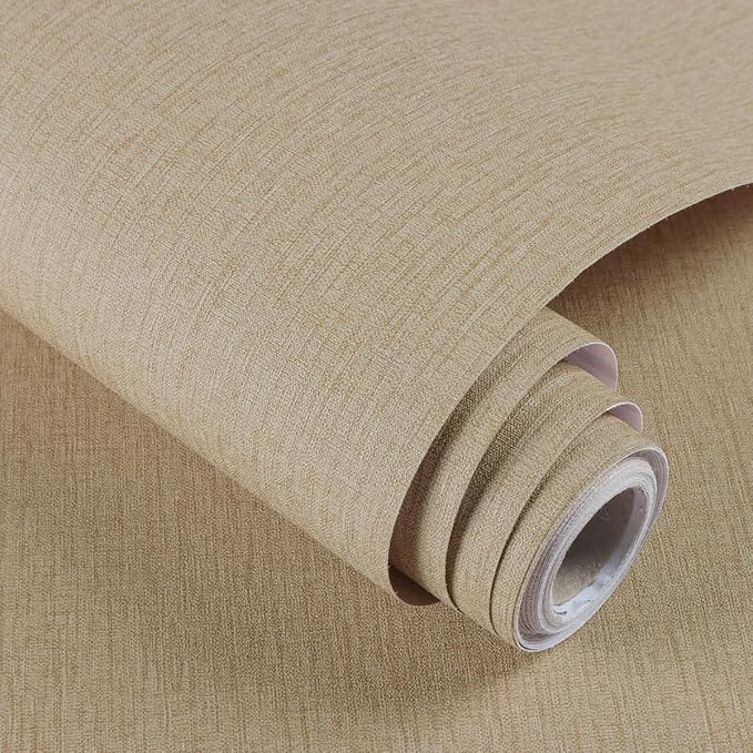 Grasscloth Peel and Stick Wallpaper Beige Brown Textured Wallpaper 15.7inch x by lenify