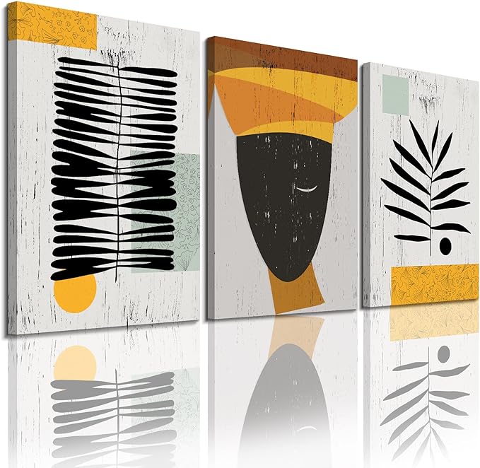 Framed Canvas Wall Art African Ethno Motive Wall Art Set, Abstract Ethno Art by EPHANYART