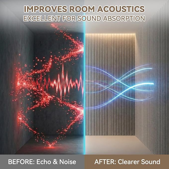 10Pack Large Acoustic Panels, Self-Adhesive Sound Panels Noise Reducing - Image 6