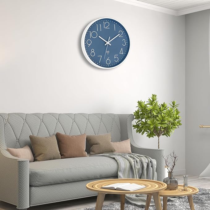 Foxtop Atomic Wall Clock Battery Operated Round Analog Modern Wall Clock Sets - Image 3
