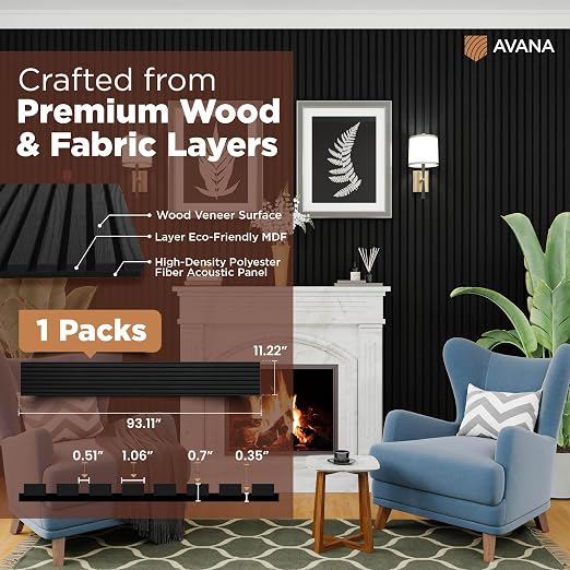 Avana Acoustic Wood Wall Panels – 93.2x11.25 Inch Panels – Fits 94x12 Layout – - Image 4