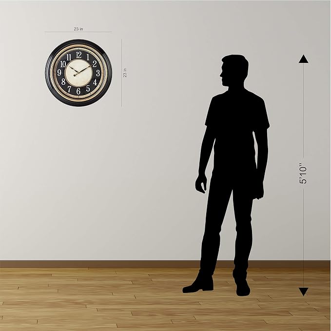 Pacific Bay Norden Huge Decorative Light-Weight 23-inch Wall Clock Silent - Image 8