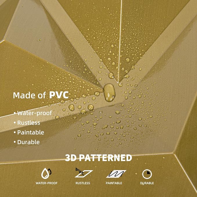 AMZDEPOT 3D Wall Panels for Interior Wall Decor, 3 Layout Options PVC Textured - Image 6