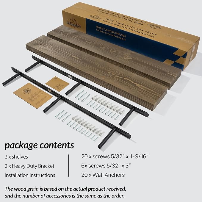 48 Inch Floating Shelves, 8-Inch Deep High-End Solid Wood Floating Shelves - Image 7