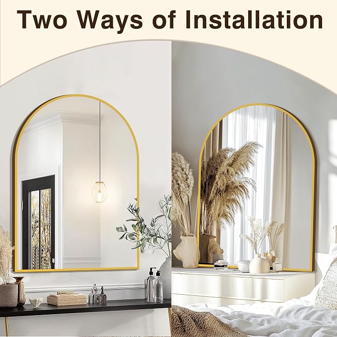 FICTOR Bathroom Mirror for Wall, Arched Vanity Bathroom Mirror for Over Sink - Image 5