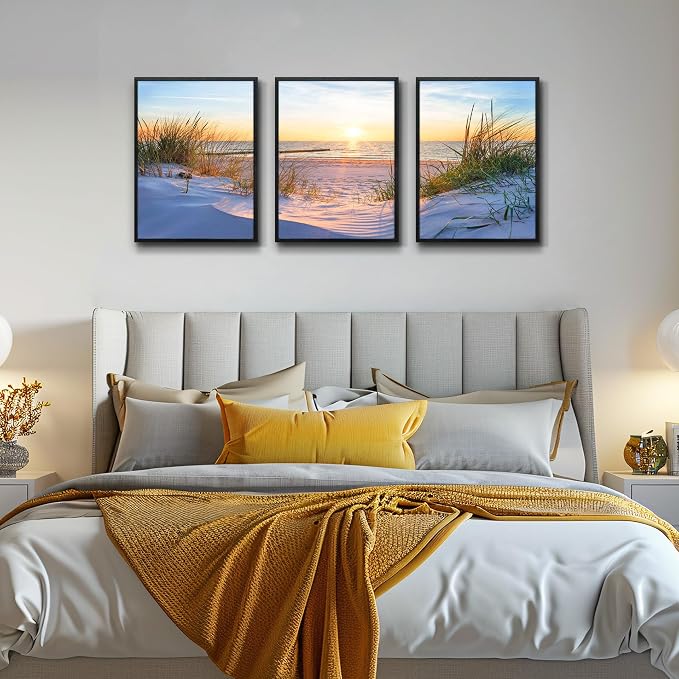 Black Framed Beach Wall Art Set - Image 9