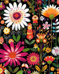 BOKEBEVE Extra Long Colorful Floral Wallpaper Peel and Stick Boho Pink Wall by BOKEBEVE