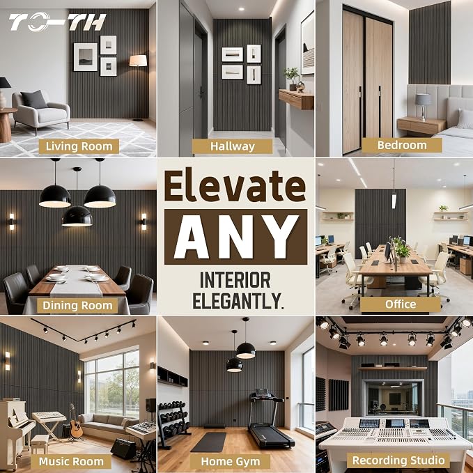 TO-TH Wood-Look Acoustic Wall Panels, 10 Pack 47.2” x 23.6” Acoustic Panels - Image 8