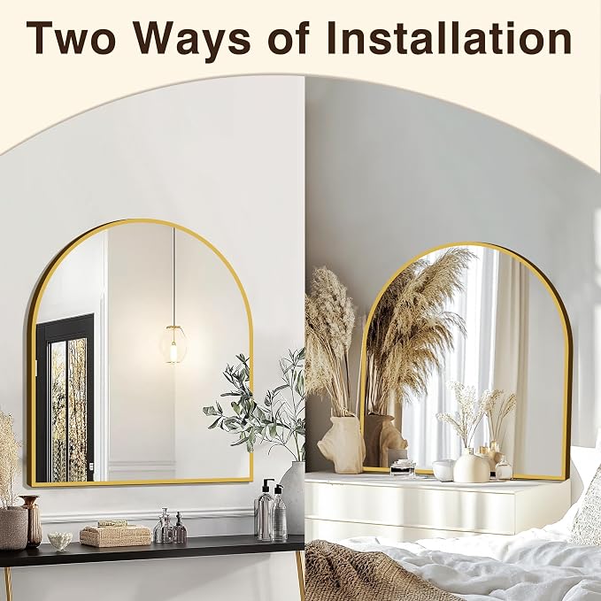 FICTOR Bathroom Mirror for Wall, Arched Vanity Bathroom Mirror for Over Sink - Image 5
