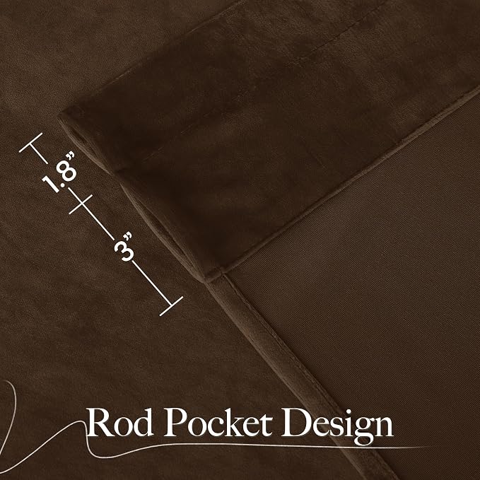 NICETOWN Brown Velvet Valance Curtains - Image 7