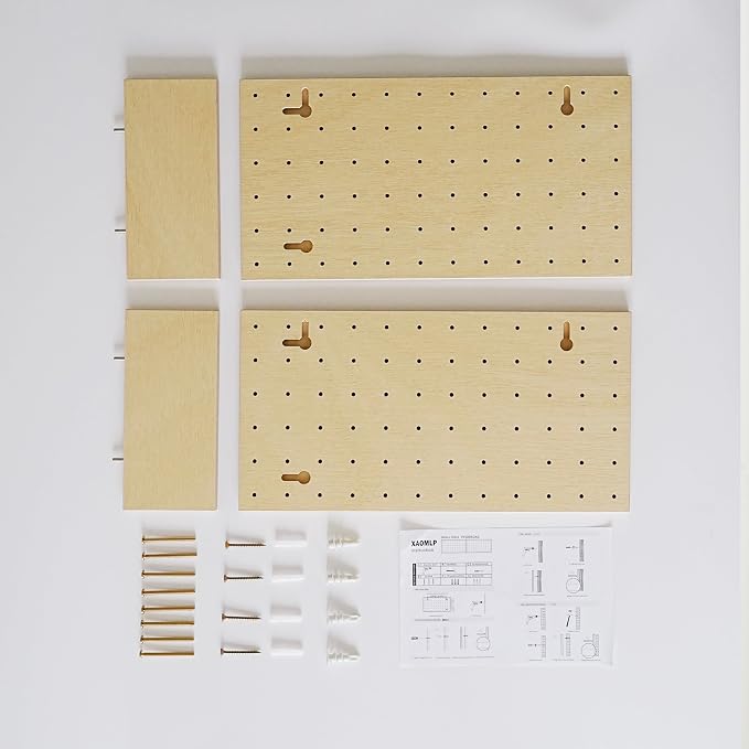 Wooden Pegboard Modular Display Organization Storage Wall Hooks Shelf - Image 5
