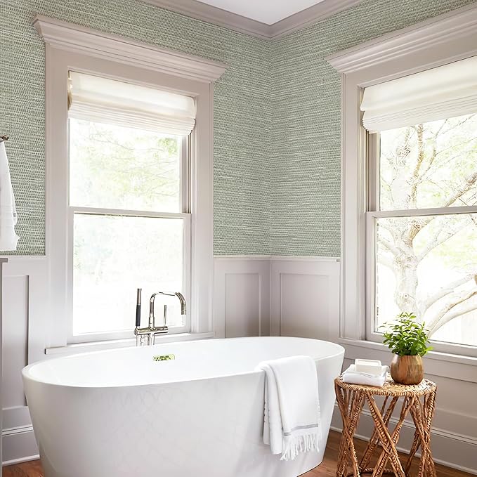 HueBurst Grasscloth Peel and Stick Wallpaper 17.3"x197" Renter Friendly - Image 7