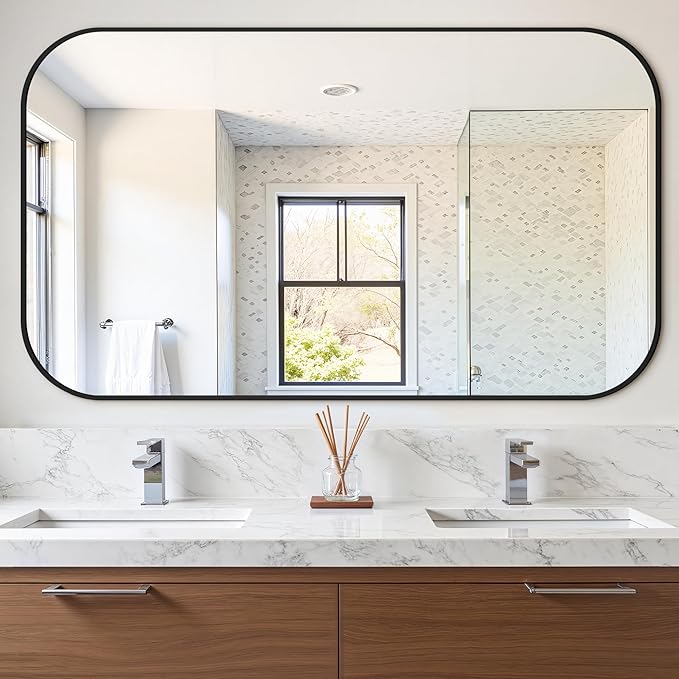 Bathroom Mirror for Wall, Large Bathroom Vanity Mirror for Over Sink 35 x 60 by Unknown