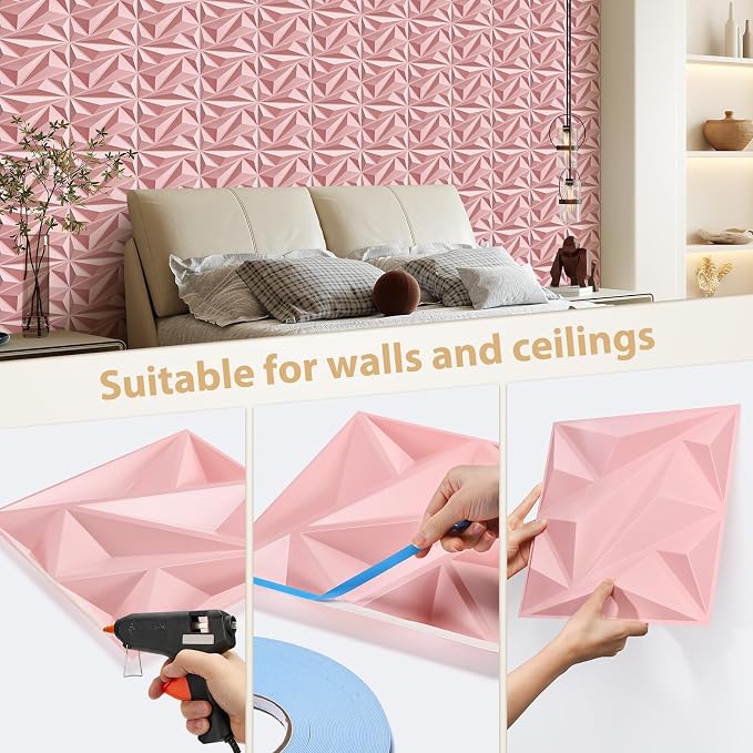 Heikki 30 Pack 3D Wall Panel for Interior Wall Décor, PVC Flower Textured Wall - Image 3