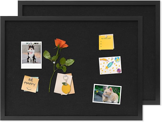 DAHAPYBOO Cork Board with Linen Black 2Pack, Bulletin Board 23"x17", Corkboards by DAHAPYBOO