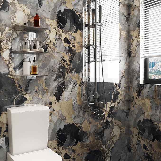 10pcs Peel and Stick Tile Shower Waterproof Marble Tiles Wall Panels, - Image 8