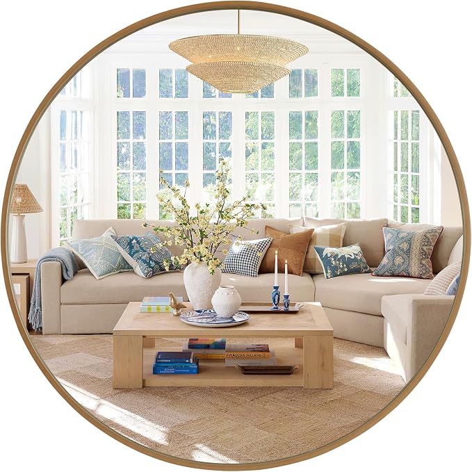 WallBeyond Round Wood Mirror - Image 8