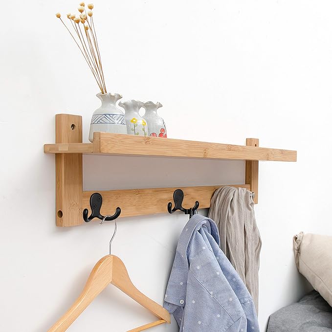 IBosins 8 Pack Heavy Duty Double Prong Coat Hooks Wall Mounted - Image 4