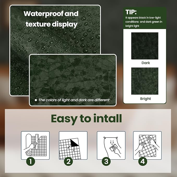 Abyssaly Dark Green Peel and Stick Wallpaper - Image 3