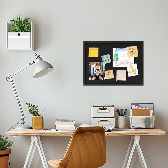 DAHAPYBOO Cork Board with Linen Black, Bulletin Board 23"x17", Corkboards - Image 5